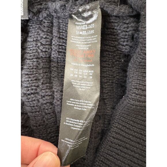 Boohoo Womens Size 24 Pants Black Knit Pull On Wide Leg Crochet Boho Hippie - Picture 8 of 10